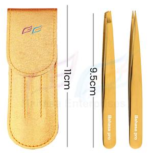 Ensemble de 3 pinces à épiler inclinées et ciseaux à ressort dorés toutes couleurs plasma pour l'épilation, outils de beauté - Product Image 5