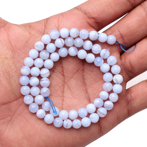 Collier en cristal naturel, perles lisses en dentelle bleue, pierre rouge polie, bijoux, brin lâche, grossiste en pierres précieuses pour la guérison - Product Image 6