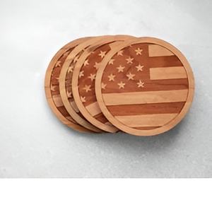 Tapis de tasse à café naturel de forme ronde Offre Spéciale de qualité supérieure sous-verre en bois blanc en gros - Product Image 6