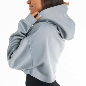 เสื้อฮู้ดแขนยาวผ้าฝ้าย100% สำหรับผู้หญิงเสื้อครอปผู้หญิงมีฮู้ดแฟชั่นมาใหม่ - Product Image 4