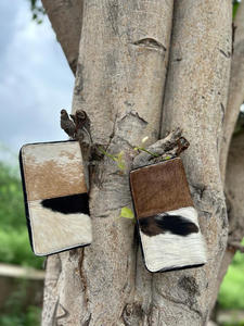 Nouveaux vrais cheveux faits à la main sur les portefeuilles de peau pour les femmes portefeuille mince à deux volets en cuir fermeture éclair pochette sac à main véritable peau de vache fourrure sac à main portefeuille - Product Image 2