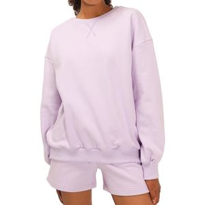 Chándal personalizado Oem para mujer, conjunto de dos piezas, temporada de invierno de alta calidad, chándal informal de sudor corto y cuello redondo - Product Image 1