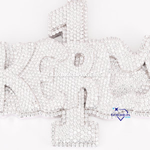 Colgante de diamante cultivado en laboratorio personalizado de Plata de Ley 925, joyería de Hip Hop de lujo, moda y cultura Hop para Unisex - Product Image 2