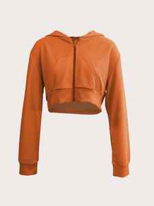 เสื้อสเวตเตอร์แบบสวมหัวสำหรับผู้หญิงเสื้อครอปโอเวอร์ไซส์สำหรับใส่ออกกำลังกาย - Product Image 2