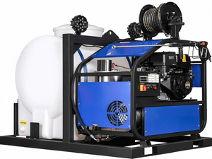 <b>Hot</b> Sales 4000 PSI 4 GPM <b>Hot</b> <b>Water</b> Pressure Washer with 171 Gal <b>Water</b> Tank, 420cc 15HP Gas Engine, Electric Start Skid Mounted - Product Image 1