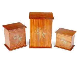 Wholesale Wooden Urns <b>Box</b> SET of 3 Wooden Funeral Urn Made of High Quality & Top Selling Funeral Supplies Cremation Urns <b>Pet</b> Ash - Product Image 1
