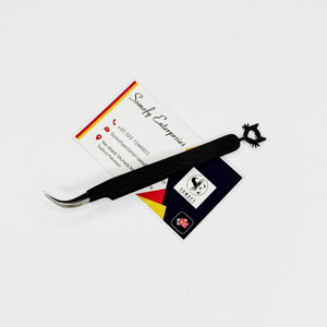 Pince à cils à pointe de fibre de haute qualité Produit le plus vendu Pince à épiler incurvée enduite de poudre brune Pince à épiler d'isolation Durable - Product Image 6