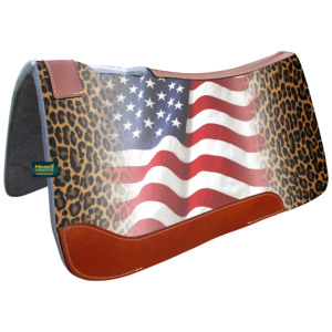 Ready to Ship Western Horse Riding Blended Wool Felt Contoured Numnah Saddle Pad Printed Graphic Cut Back Relief Felt Saddle Pad - Product Image 3
