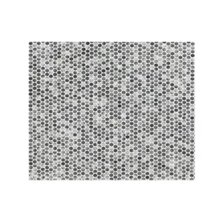 Baldosa de Porcelana Brillante MSI 1 Hoja Penny Round Grigio 11,25 in X 11,5 in - Product Image 1