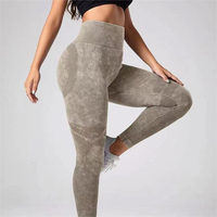 Leggings côtelés taille haute pour femme, effet push-up, rose, marron, bleu, extensibles, pour le yoga et l'entraînement