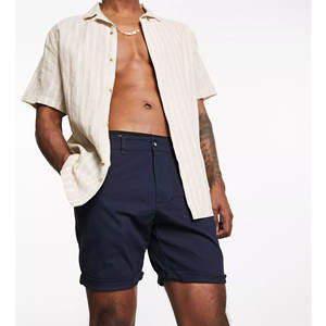 Streetwear Hip Hop Short de sport en coton à séchage rapide et respirant Short mi-long en noir et marine Économisez la couleur personnalisée - Product Image 6