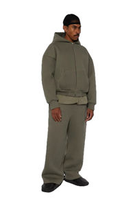 Pantalones de chándal acampanados de algodón 100% para hombre, conjunto de chándal con capucha y cremallera, holgado personalizado de peso pesado con técnica transpirable de alta calidad - Product Image 3