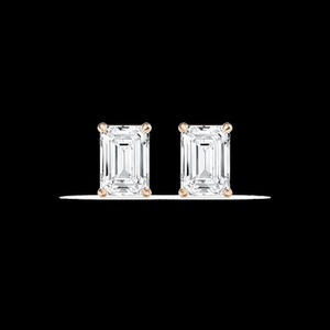 Boucles d'oreilles en or massif 14 carats, serties de diamants de laboratoire de taille ronde, certifiés IGI et GAI, 0,5 carats, coupe EF/VS, classique, à quatre griffes - Product Image 2