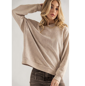 Sudadera de Diseño Personalizado, Tejido Grueso 100% Algodón, 200GSM, Lavado al Sol, Cuello Redondo, Unisex, Lavado Ácido, Transpirable - Product Image 6