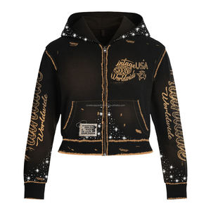 ชุดสตรีทแวร์แบบยูนิเซ็กซ์ สไตล์ซันเฟด ทรงขาบาน ชุดวอร์มลายฟอกสี  เสื้อฮู้ดดี้ กางเกงวอร์ม พิมพ์ลาย DTG  แบบทำเก่า  ชุดแทรคสูทผู้ชาย - Product Image 6