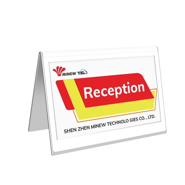 Minew Conference System Eink Digital Name Plate 7.5 Inch Smart Electronic Table Name Card Desktop Paperless System