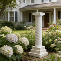 Socle en résine en spirale torsadée - Design d'inspiration grecque, base extérieure élégante pour statues de jardin et accents de jardinières