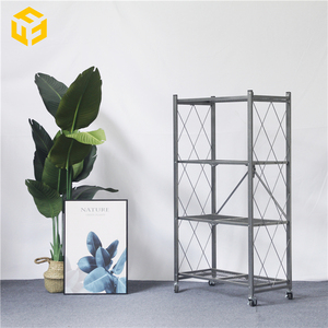 Giá sách kim loại xếp tầng <span class=keywords><strong>3</strong></span>/4/5 tầng, giá sách gấp gọn, giá để đồ phòng ngủ trẻ em, giá sách di động bằng thép, giá sách cho phòng khách - Product Image 6