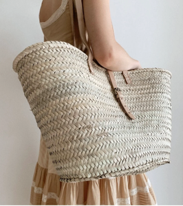 Panier de marché de qualité supérieure, Sac marocain, Sac en paille marocain, Panier marocain, Sac panier français - Product Image 1