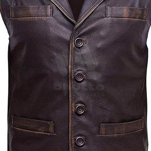 Gilet en cuir décontracté pour homme - Respirant, écologique, de haute qualité, personnalisable - Product Image 4