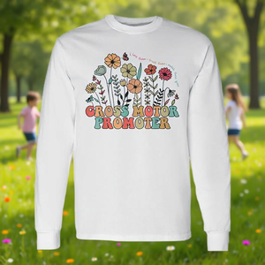 Camiseta Retro de Manga Larga con Estampado Floral para Terapia Física Pediátrica, Promotor del Desarrollo Motriz para Niños - Product Image 3
