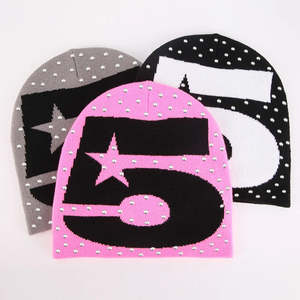 Bonnet en laine 100% chaud d'hiver personnalisé Bennies partout Logo tricoté Jacquard tête de mort bonnet avec impression numérique - Product Image 2