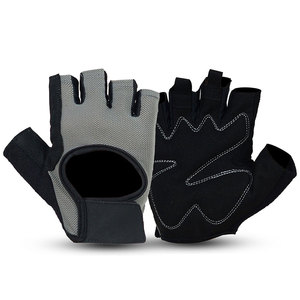 Gants de moto en cuir respirants et réglables sans doigts, demi-doigts, pour moto, cyclisme, gym, sports de plein air, gants de motard - Product Image 2