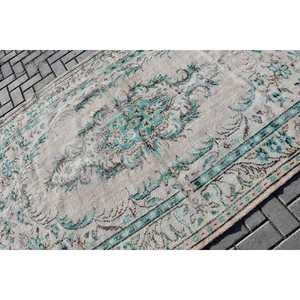 พรมขนาด 5x8.6 ฟุต, พรมตุรกีโบราณขนาดใหญ่, พรมขนสัตว์สีเบจ - Product Image 5