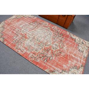 Tapis turc de 3,9 x 7,4 pieds, tapis oriental vintage rouge - Product Image 4