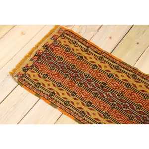 Alfombra Turca Vintage de 1.4x3.2 pies (42x97 cm), Alfombra Roja Ombré - Product Image 3