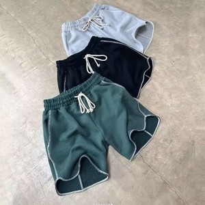 Pantalones cortos de gimnasia de algodón de alta calidad para hombre, logotipo de Jogger personalizado, cuerda de tracción deportiva, patrón sólido informal a la cadera, ecológico - Product Image 6
