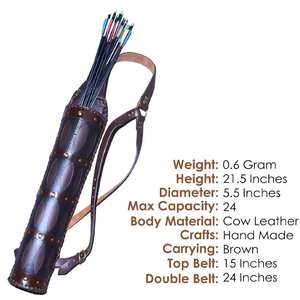 Carcaj de Tiro con Arco de Cuero Premium Hecho a Mano, Diseñado para Durabilidad y Estilo, Logotipo Personalizado Impreso, Tamaño Personalizado, Diseño Personalizado - Product Image 3