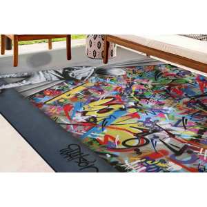 Alfombra con Diseño de Grafiti de Banksy: Arte Moderno, Alfombra Antideslizante, Alfombra Impresa, Alfombra Delgada No Tejida - Product Image 5
