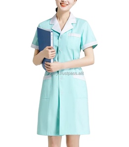 Chaqueta Larga de Manga Corta para Mujer, Uniforme Médico de Enfermera Veterinaria, Transpirable, Cómodo, para Laboratorio, Investigación - Product Image 5