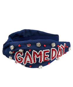 Bandeau GAMEDAY / Bandeau de Jour de Match Perlé avec Strass et Perles Clemson LSU Tigers UGA / Vêtements de Jour de Match - Product Image 1