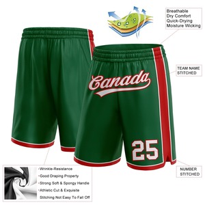 Pantalones cortos de baloncesto cosidos con números de nombre de equipo personalizados con número personalizado en cualquier pierna pantalones cortos de baloncesto para hombres - Product Image 2