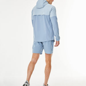 Nouveau logo personnalisé veste de course tissée et respirante de haute qualité, extensible dans les quatre sens ensemble de survêtement court pour hommes - Product Image 4