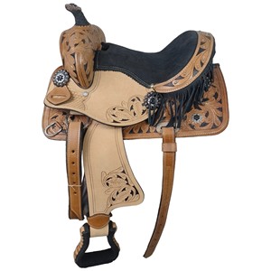 Selle de cheval Western en cuir de qualité supérieure pour la course de barillets, taille 17 pouces, siège disponible - Product Image 4