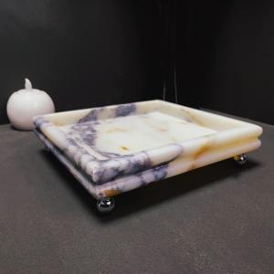 Plateau en marbre de créateur de couleur douce avec finition élégante, idéal pour l'organisation de la décoration de vanité et l'affichage de table moderne - Product Image 4