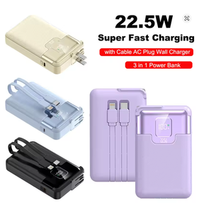 <span class=keywords><strong>Batterie</strong></span> externe portable 10000mAh 22.5W Charge rapide Chargeur <span class=keywords><strong>de</strong></span> <span class=keywords><strong>batterie</strong></span> externe avec câbles Mini Powerbank pour iPhone 16 Huawei Xiaomi - Product Image 1