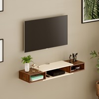 BLUEWUD Toska Unité TV murale en bois avec étagères pour livres et décoration Unité d'affichage Standard jusqu'à 42 pouces