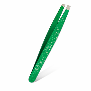 Pinzas Premium para Cejas Verdes, de Acero Inoxidable, Punta Inclinada, Herramienta de Belleza para Depilación de Precisión, Antideslizante - Product Image 1