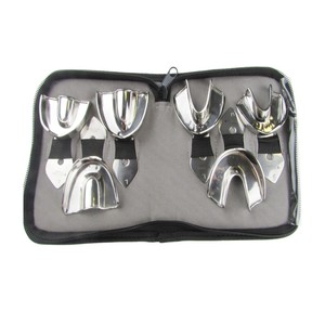 Juego de 6 bandejas de impresión de acero sólido para niños, bandeja de impresión dental manual con bolsa - Product Image 1