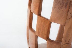 Banco Rústico Simple Hecho de Madera de Caoba Maciza con Tallados, Acabado Natural Brillante, Ecológico, Modelo Simple01 para Uso en Interiores/Exteriores - Product Image 4