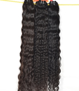 Ensemble 100% branche vierge indienne traitement aucun vente en gros cuticule aligné fabrique des extensions de cheveux humains à double trame - Product Image 1