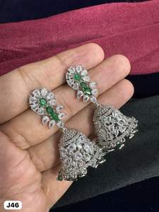 AMERICAN DIAMOND CLASSIC STYLE EARRINGS <b>SET</b> for WEDDINGS FASHIONABLE CLASSIC STYLE EARRINGS <b>SET</b> for WOMEN and <b>GIRLS</b> - Product Image 3