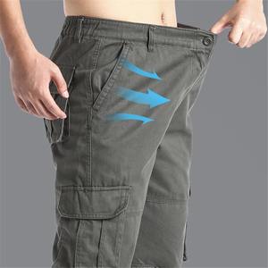 Large Pocket Loose <b>Overalls</b> <b>Men's</b> Outdoor Sports Jogging Tactical Pants Elastic Waist Pure Cotton Breathable Casual <b>Work</b> Pants - Product Image 6