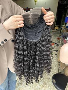 Perruques de cheveux humains vietnamiens bruts vagues perruques lisses cheveux humains avant de lacet perruques de cheveux bruts vagues profondes suisse Hd dentelle - Product Image 2