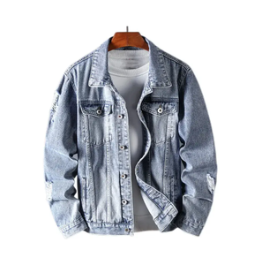 Nueva moda al por mayor chaquetas de mezclilla lisas para hombre chaquetas de mezclilla de alta calidad al por mayor para venta en línea - Product Image 5