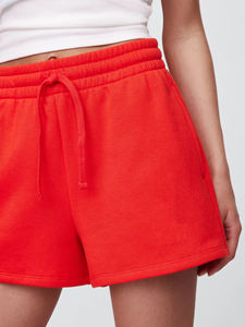 Nuevos pantalones cortos de moda de cintura alta para mujer, tela de lana de algodón 100%, logotipo bordado personalizado, ropa de calle informal transpirable de verano - Product Image 3